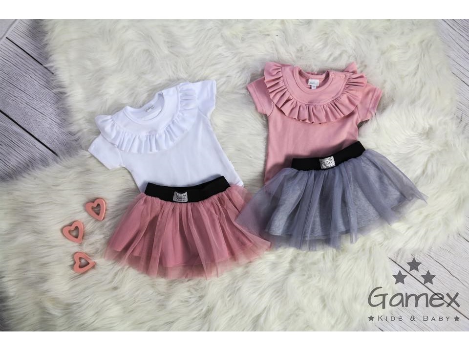 Dívčí souprava Růžovo šedá