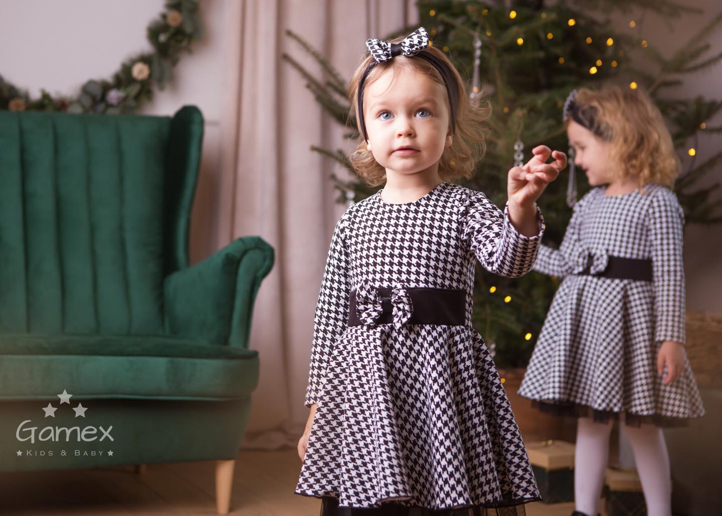 Dětská čelenka Černo bílá