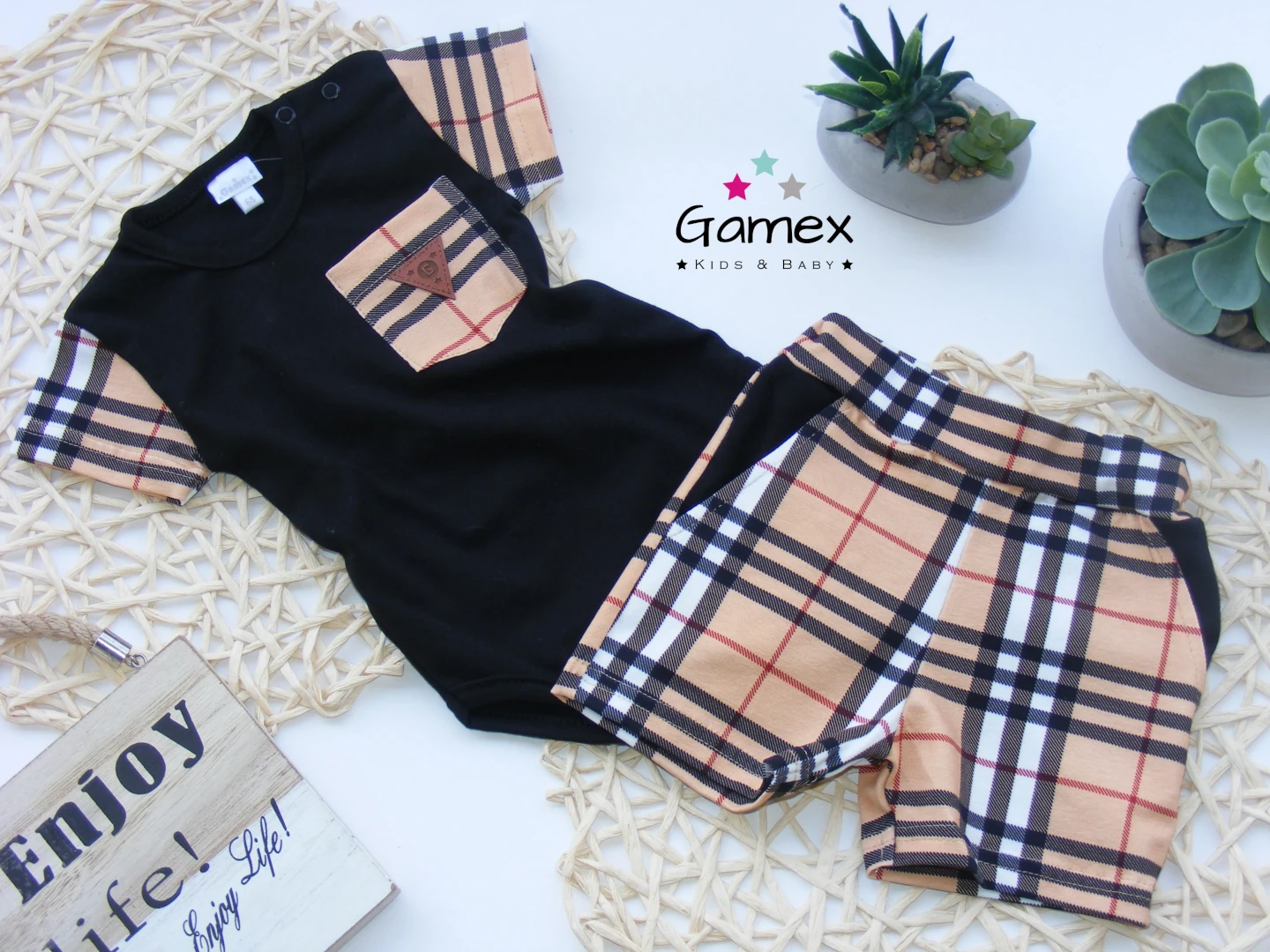 Kojenecká souprava Letní kostkovaná