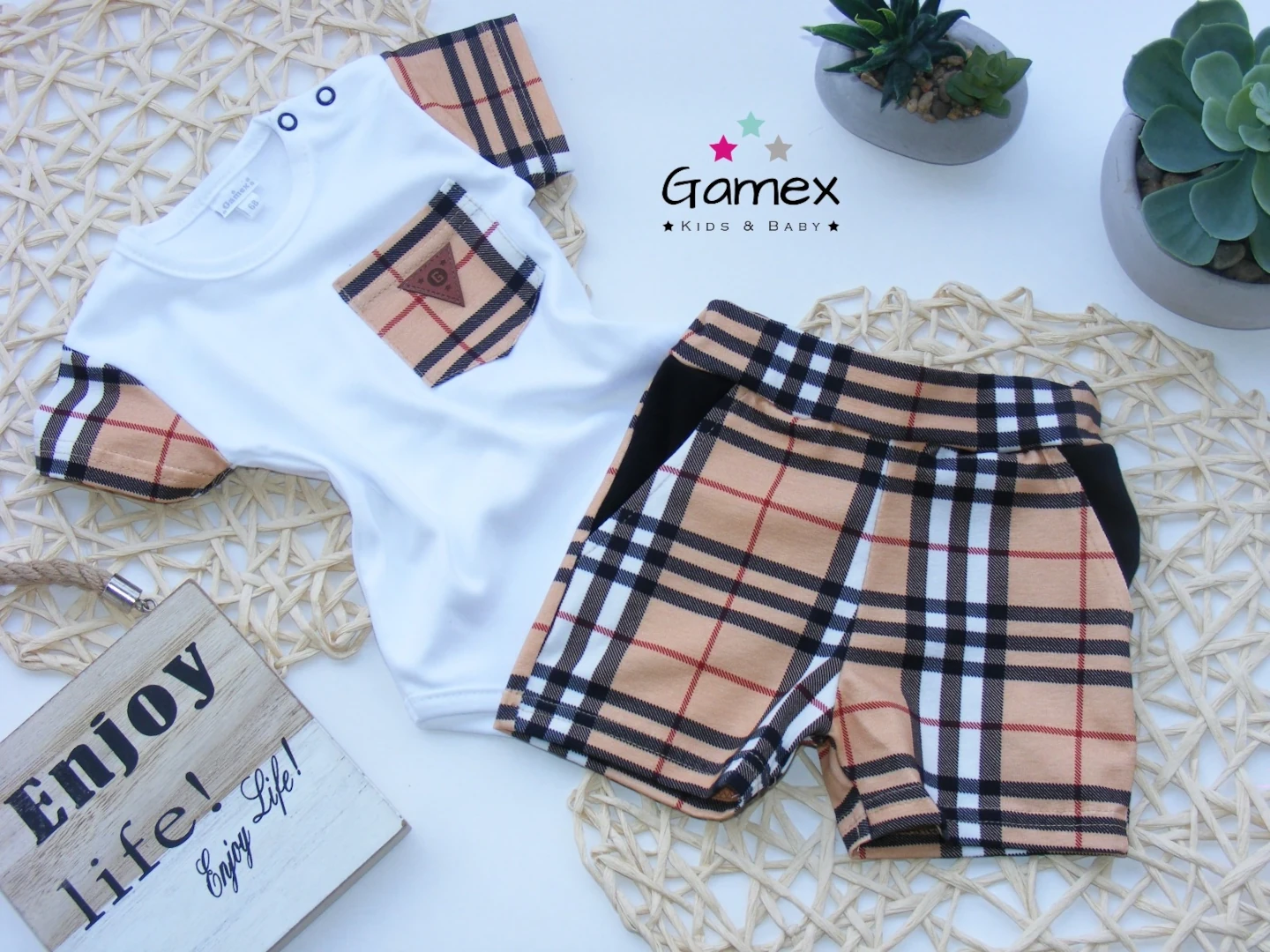 Kojenecká souprava Letní kostkovaná