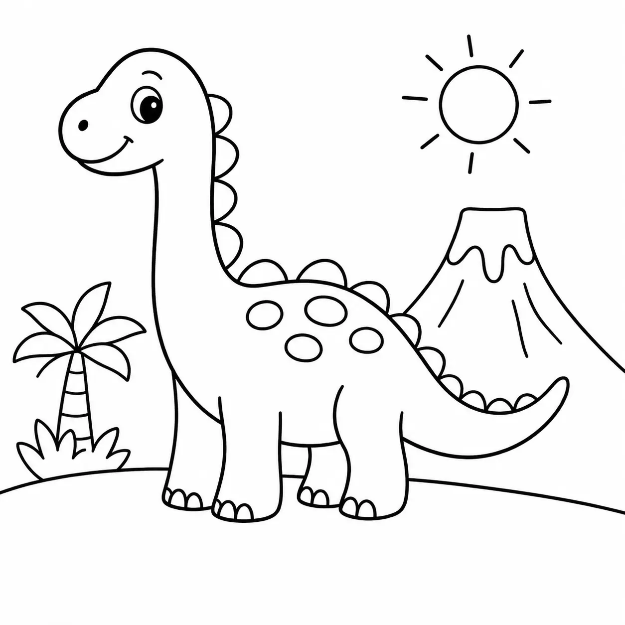 Omalovánka dinosaurus pro děti 3–4 roky