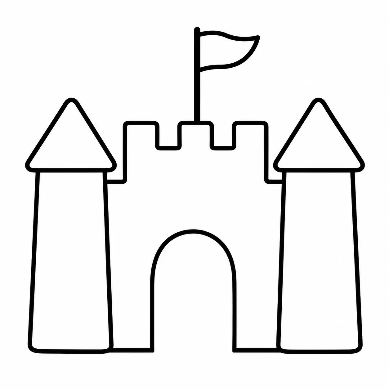 Omalovánka hrad pro děti 2–3 roky