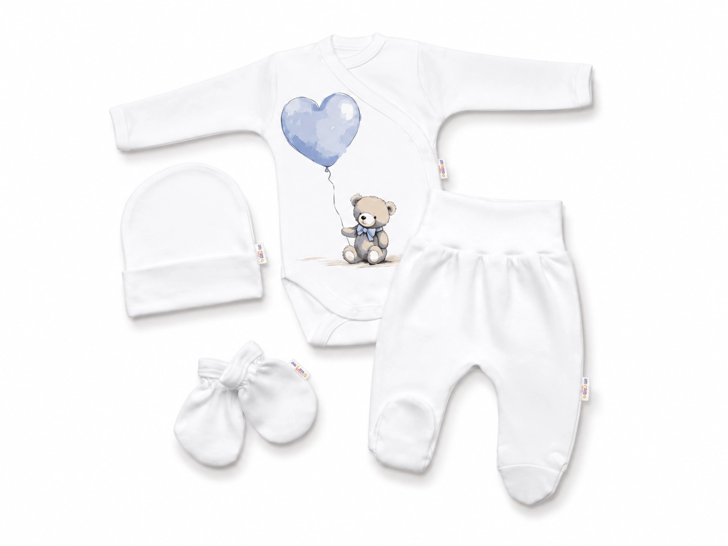 Chlapecká souprava do porodnice Baby Nellys Teddy modrá