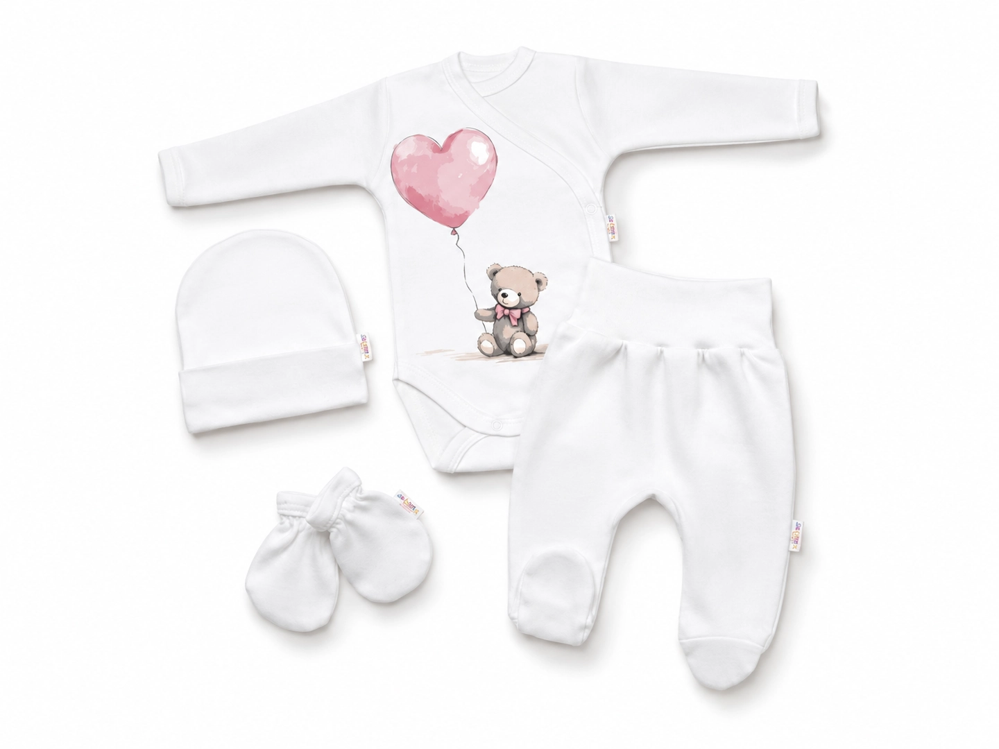 Dívčí souprava do porodnice Baby Nellys Teddy růžová