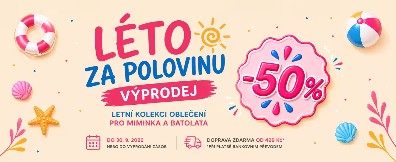 Léto za polovinu – 50% sleva na letní oblečení pro miminka a batolata